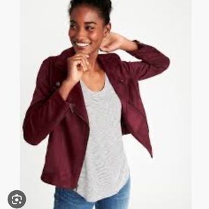 Faux Suede Moto Jacket